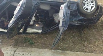 S-a urcat rupt de beat la volan şi s-a răsturnat cu maşina pe I.C. Brătianu